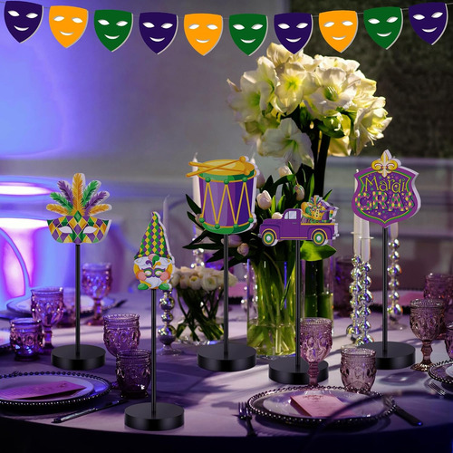 Juego De 6 Bandejas Escalonadas De Mardi Gras Con Soporte, I