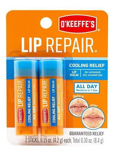 Bálsamo labial The Keeffes Lip Repair Cooling Relief con 2