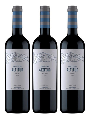 Vino Andeluna Altitud Malbec Tinto 750 Ml X3 Fullescabio