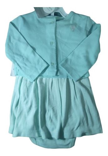 Conjunto Body-vestido Y Sweater Carter's, Color Verde