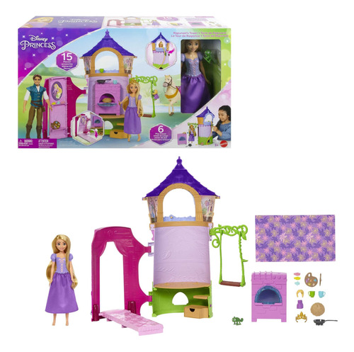 Disney Princess Toys, Muñeca Plegable Rapunzel Y Tower Play