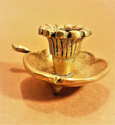 comprar Portavelas Antiguo En Bronce Macizo 