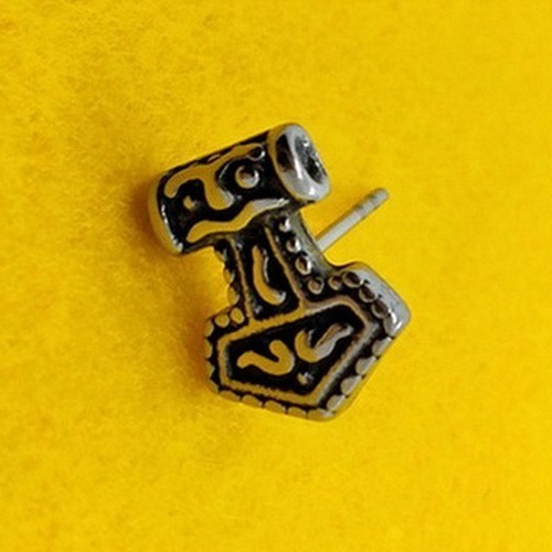 Imagen 2 de 3 de Aro Estilo Moderno Para Hombres Martillo Mjolnir