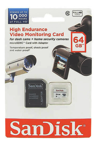 Memoria Micro Sd Sandisk High Endurance 64gb P/ Cámaras