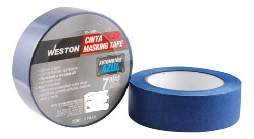 4 Cintas Masking Tape Azul 7 Días 38mm X 50m Marca Weston