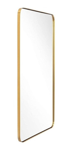 Espelho Retangular Grande Com Moldura Metal 170x70 Luxo Moldura Dourado