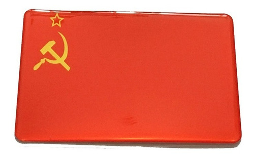 Adesivo Resinado Da Bandeira Da União Soviética Urss 9x6 Cm