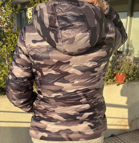 Campera Puffer Importada Camuflada Capucha
