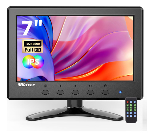 Miktver Monitor De 7 Pulgadas, Pequeno Mini 1024 X 600 178 °