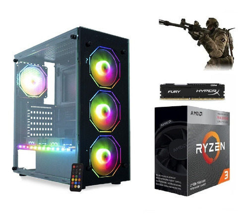 Pc Ryzen3 3200g Vega Granphis8+ssd 240gb+2*8gb Ram+400w+gab