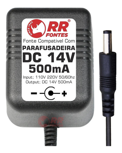 Fonte Dc 14v Para Parafusadeira Furadeira De 14v E14,5v