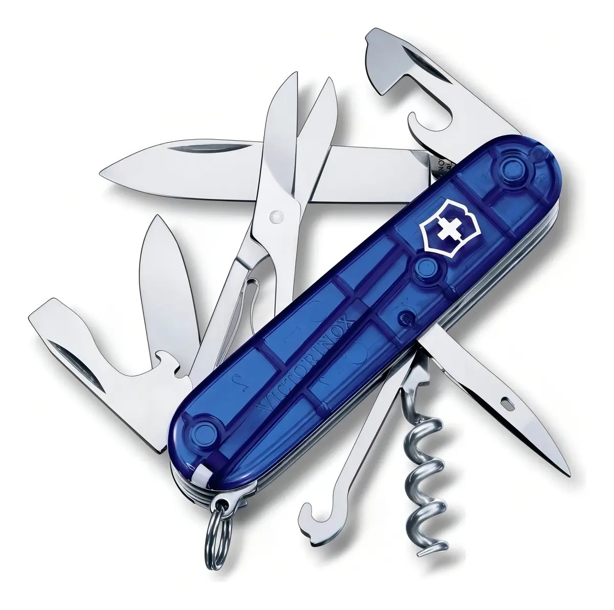 Victorinox Navaja Climber, 14 Usos Color Azul Traslúcido