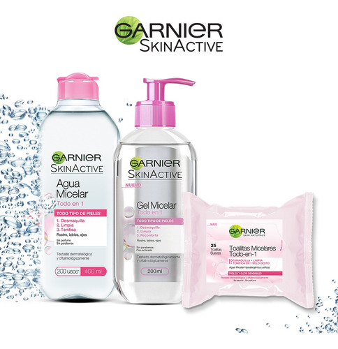 Imagen 3 de 5 de Toallitas Desmaquillantes Con Agua Micelar Garnier ,25pzas