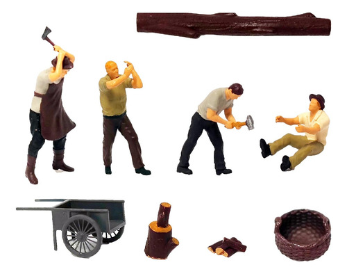 4 Piezas De Muñecos De Madera En Miniatura Para Juegos 87