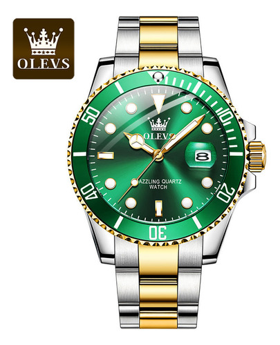 Reloj Elegante De Lujo Olevs Submariner Hulk