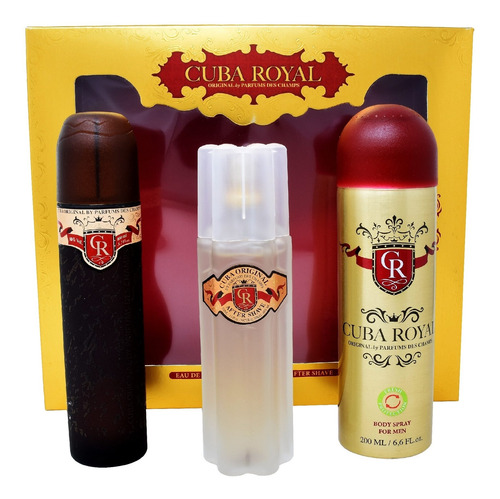 Set Cuba Royal 3pzs 100ml Edt/desodorante/after Shave