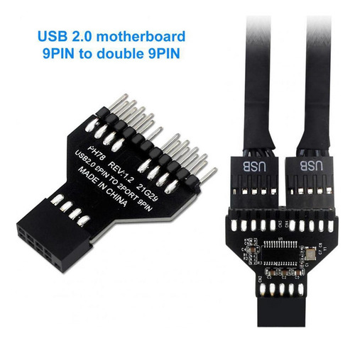 Placa Base Usb 2.0, Conector Usb De 9 Pines, Hembra, 1 A 2,
