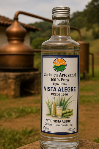 Kit 2 Garrafas De Cachaça Artesanal Vista Alegre 700 Ml 20