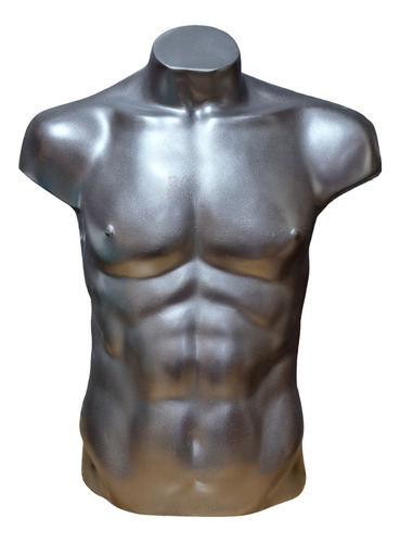 Escultura Busto Caballero Plata Medio Torso Maniqui Tienda