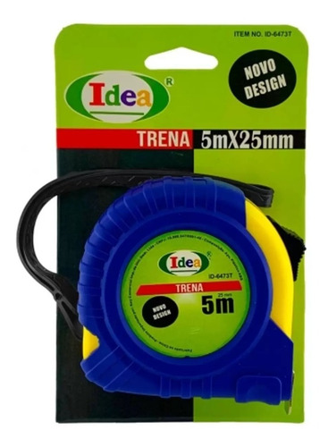 Trena Aço Emborrachada 5mx25mm C/ Trava Segurança Idea 6473