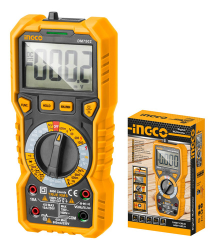 Imagen 2 de 5 de Tester Multimetro Digital Dm7502 Ingco Ma-ma