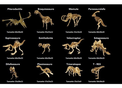 Imagem 1 de 3 de Dinossauros Mdf 3d T Rex Brinquedos