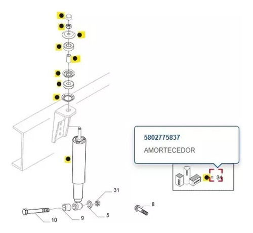 Kit 2 Amortecedor Dianteiro Iveco Bus 10-190 Original Iveco