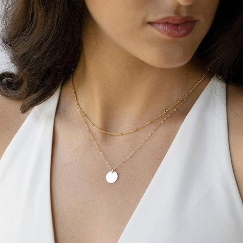 Para Hellowom Collar De Corazón En Capas Chapado En Oro De
