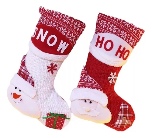2pcs Christmas Dimensional Stocking Bolsa Regalo Para Niños