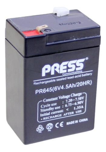 Bateria De Gel Recargable 6v 4.5a Press X 2 Unidades