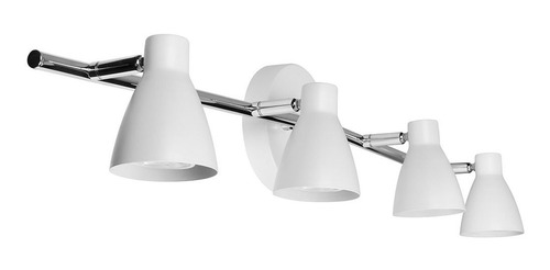 Lámpara De Techo O Pared Dirigible 4 Spots Tr-2404 24w Estructura Blanco
