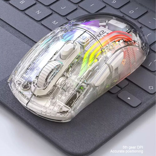 Mouse Attack Shark X2 Pro Rgb Tri-modo Branco Transparente