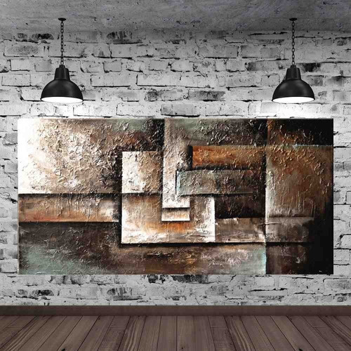 Quadro Pintura Tela Abstrato Moderno Cod 2028 Cor Conforme a foto Cor da armação 80cm (A) x 160cm (L)