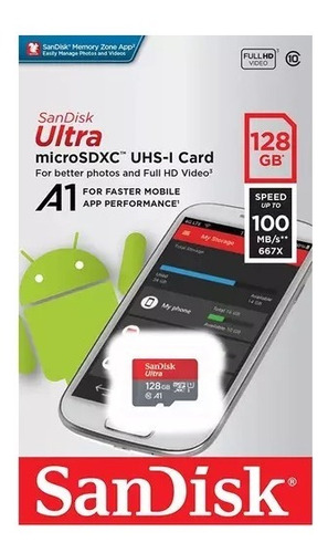 Memoria Sandisk Ultra Micro Sdxc Uhs-i Clase 10 128gb 80mb/s