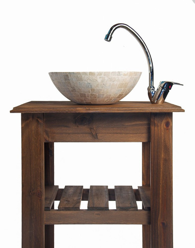 Imagen 2 de 5 de Combo Travertino Griferia Vanitory 55cm Baño Ofertazo