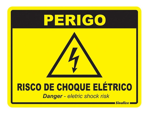 Placa S.pol.15x20  Perigo Choque Eletr 