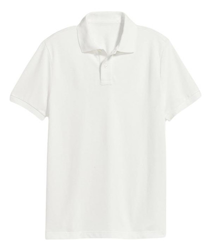 Polera Hombre Old Navy Manga Corta Piqué Blanco