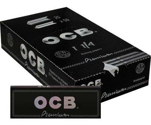 Papelillo Ocb Negro 1 1/4 77mm 25 Libros De 50 Papelillos