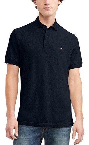 Polo Tommy Hilfiger Pique Para Hombre Talla S Color Azul