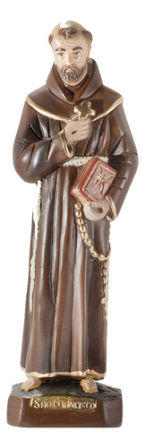 Imagem São Francisco De Chagas 20cm Gesso Escultura Católica