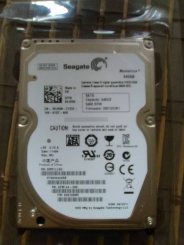 Disco Duro Seagate 640gb Sata 2.5 9mm 5400rpm