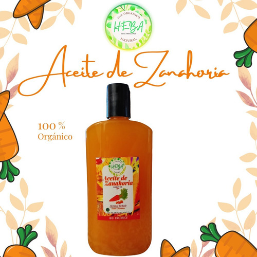 Aceite De Zanahoria Organico Heba 500 Ml Bronceador
