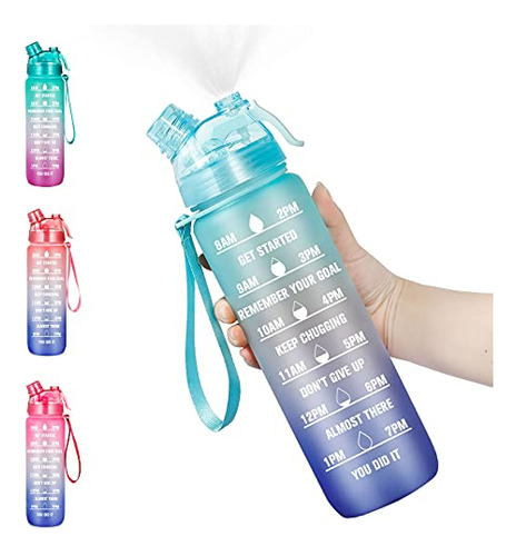 Botella De Agua Motivacional Con Marcador De Tiempo -