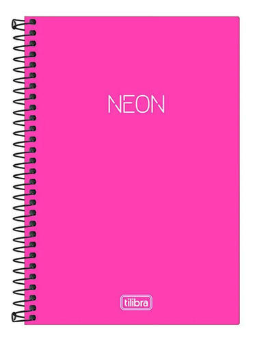 Caderno 1/4 Tilibra Espiral Sem Pauta 80 Folhas Neon Rosa