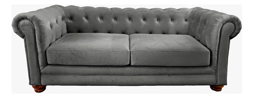 Sofa Florencia 3c Tela Velvet Gris