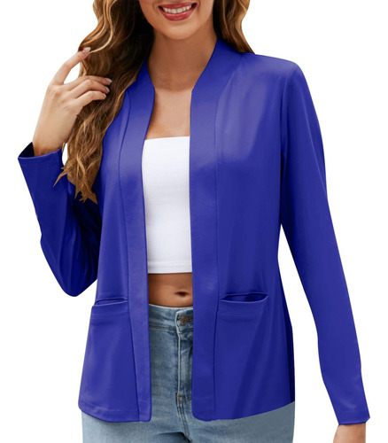 Abrigo Vestir Casual Cardigan Frontal Manga Larga Elegante P