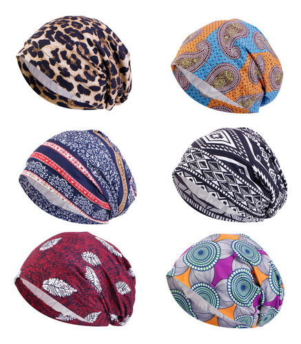 Gorro Para Dormir Tipo Bandana Con Forro De Satén Estampado