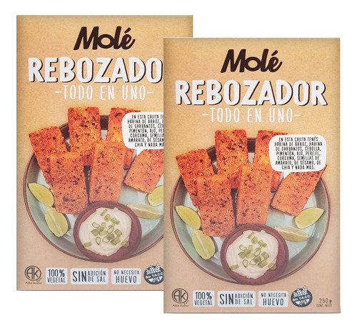 Rebozador Mole Todo En Uno Vegetal Sin Tacc Kosher 250g X2