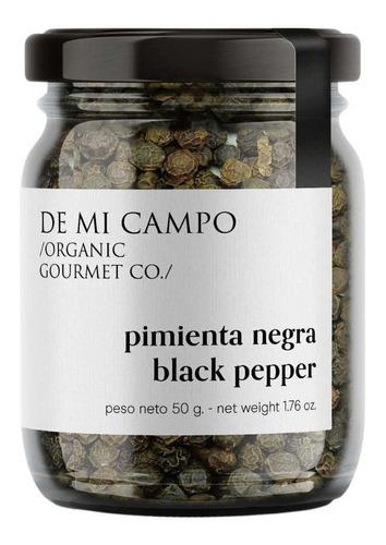 Pimienta Negra Organica En Frasco De Mi Campo 50gr