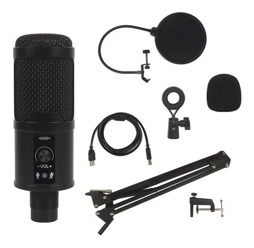 Microfono Condensador Usb Bm-65 Cardiode Tripode+filtro+mute